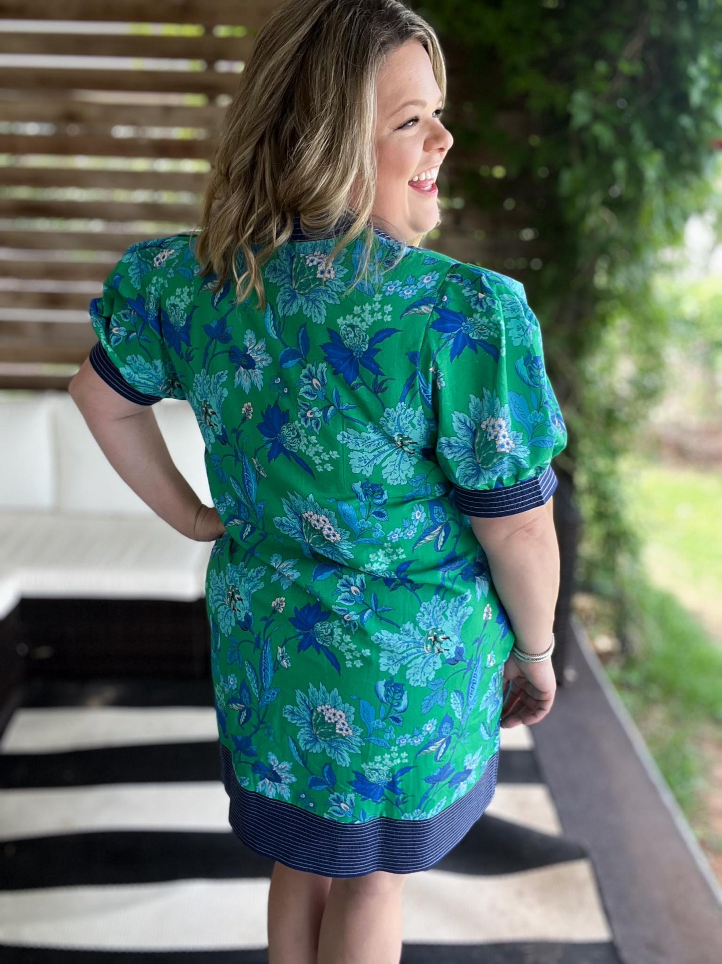 Midnight in Mexico Curvy Green Tapestry Dress