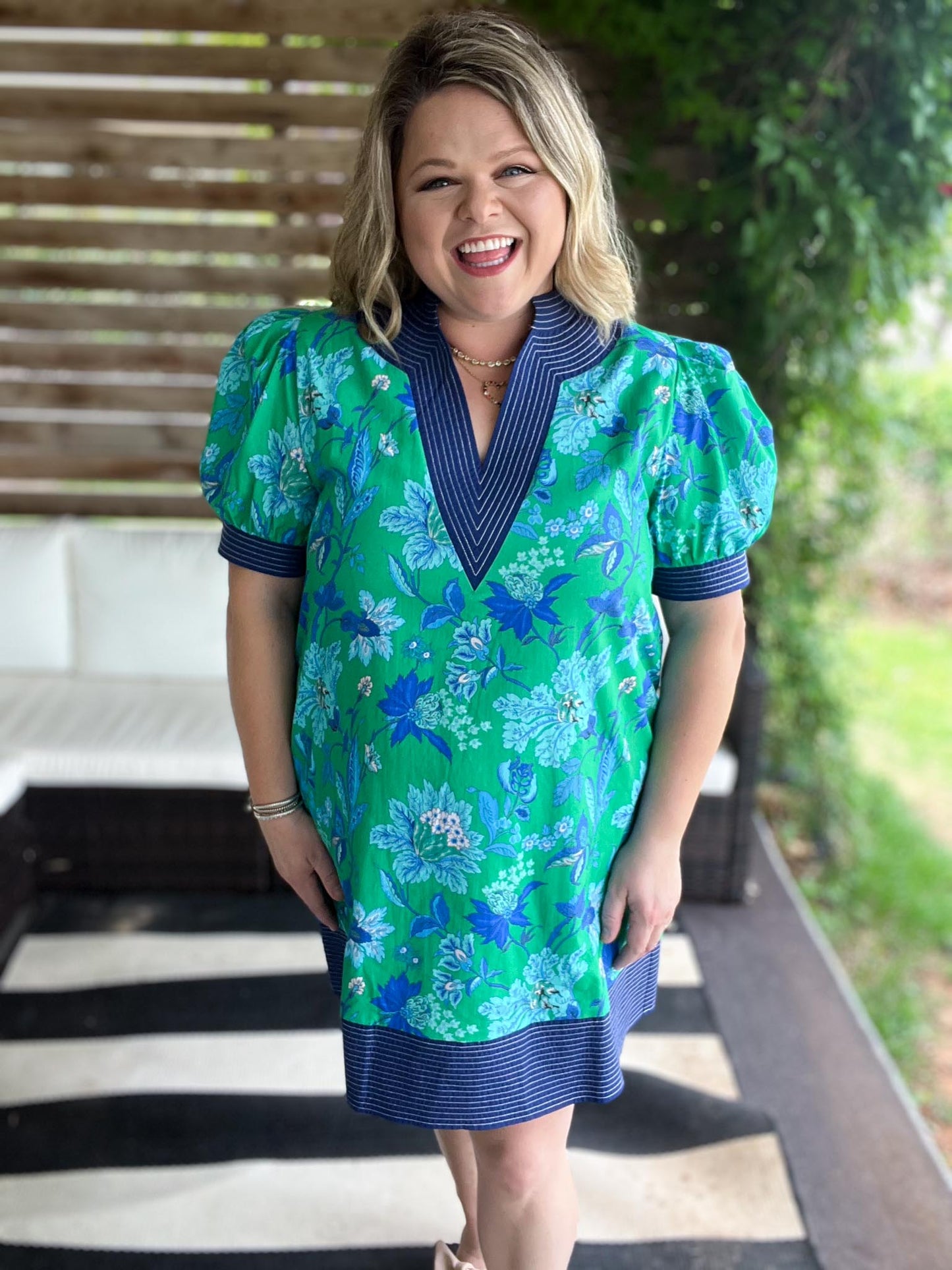 Midnight in Mexico Curvy Green Tapestry Dress