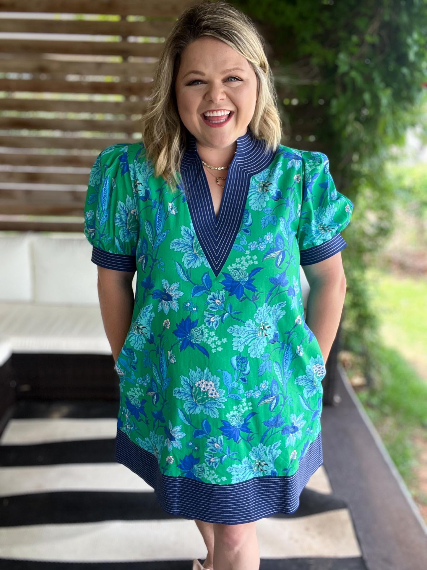 Midnight in Mexico Curvy Green Tapestry Dress