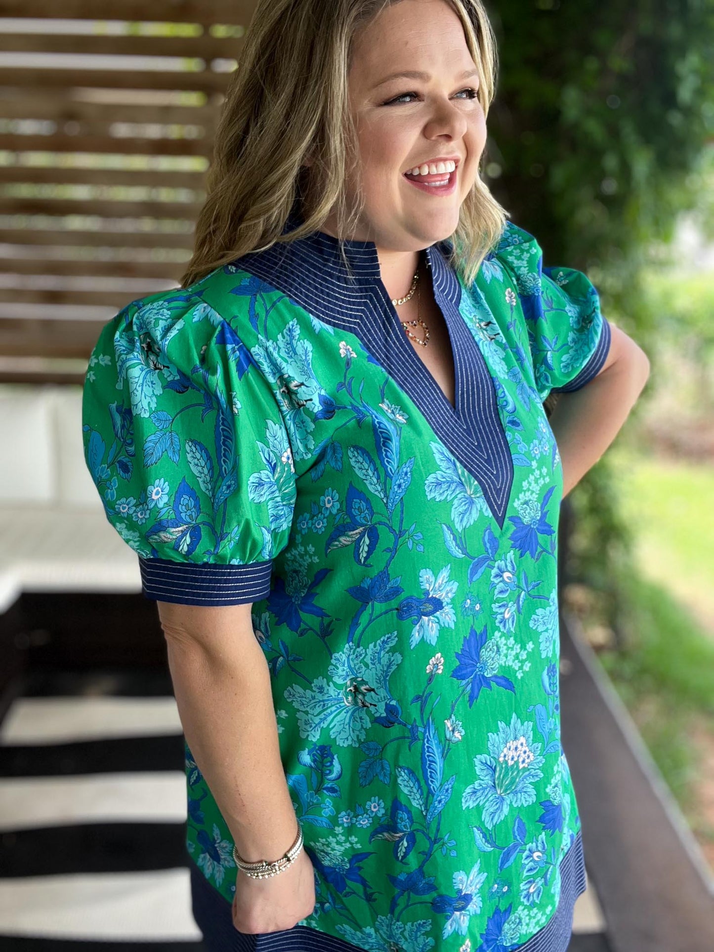 Midnight in Mexico Curvy Green Tapestry Dress