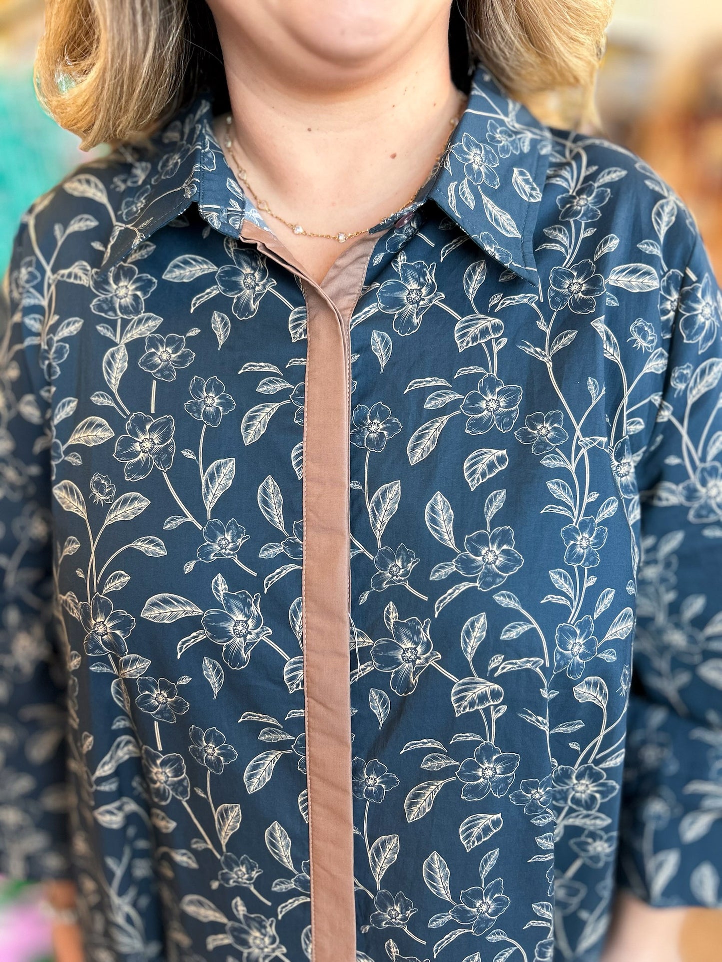 Mistletoe Moment Curvy Navy Floral Maxi Dress