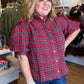 Mistletoe & Martinis Tartan Puff Sleeve Top