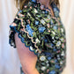 Moonlit Florals Curvy Black Scallop Top