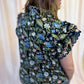 Moonlit Florals Curvy Black Scallop Top