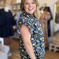 Moonlit Florals Curvy Black Scallop Top