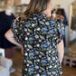 Moonlit Florals Curvy Black Scallop Top