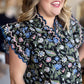 Moonlit Florals Curvy Black Scallop Top
