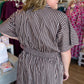 Morning Roast Plus-Size Brown Striped Midi Dress