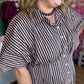 Morning Roast Plus-Size Brown Striped Midi Dress
