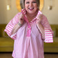 Mother of Pearl Curvy Pink Striped Blouse