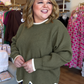 Brunch in Banff Curvy Olive Scalloped Sweater