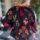 Hermosa Flor Curvy Black Floral Textured Top