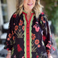 Hermosa Flor Curvy Black Floral Textured Top