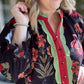 Hermosa Flor Curvy Black Floral Textured Top