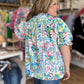 Ocean Air & Bright Flair Curvy Multicolor Texture Top