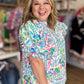 Ocean Air & Bright Flair Curvy Multicolor Texture Top