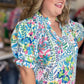 Ocean Air & Bright Flair Curvy Multicolor Texture Top