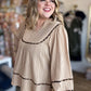 Oh My Gourd Curvy Textured Leopard Trim Blouse