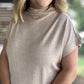 Old Money Vibes Curvy Oatmeal Mock Neck Knit Top