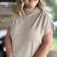 Old Money Vibes Curvy Oatmeal Mock Neck Knit Top