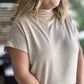 Old Money Vibes Curvy Oatmeal Mock Neck Knit Top