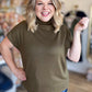 RESTOCKED! Old Money Vibes Curvy Olive Mock Neck Knit Top