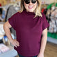 Old Money Vibes Curvy Ruby Mock Neck Knit Top