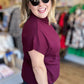 Old Money Vibes Curvy Ruby Mock Neck Knit Top