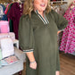 Olive You Always Curvy Contrast Trim Textured Dress