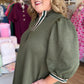Olive You Always Curvy Contrast Trim Textured Dress