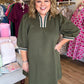 Olive You Always Curvy Contrast Trim Textured Dress