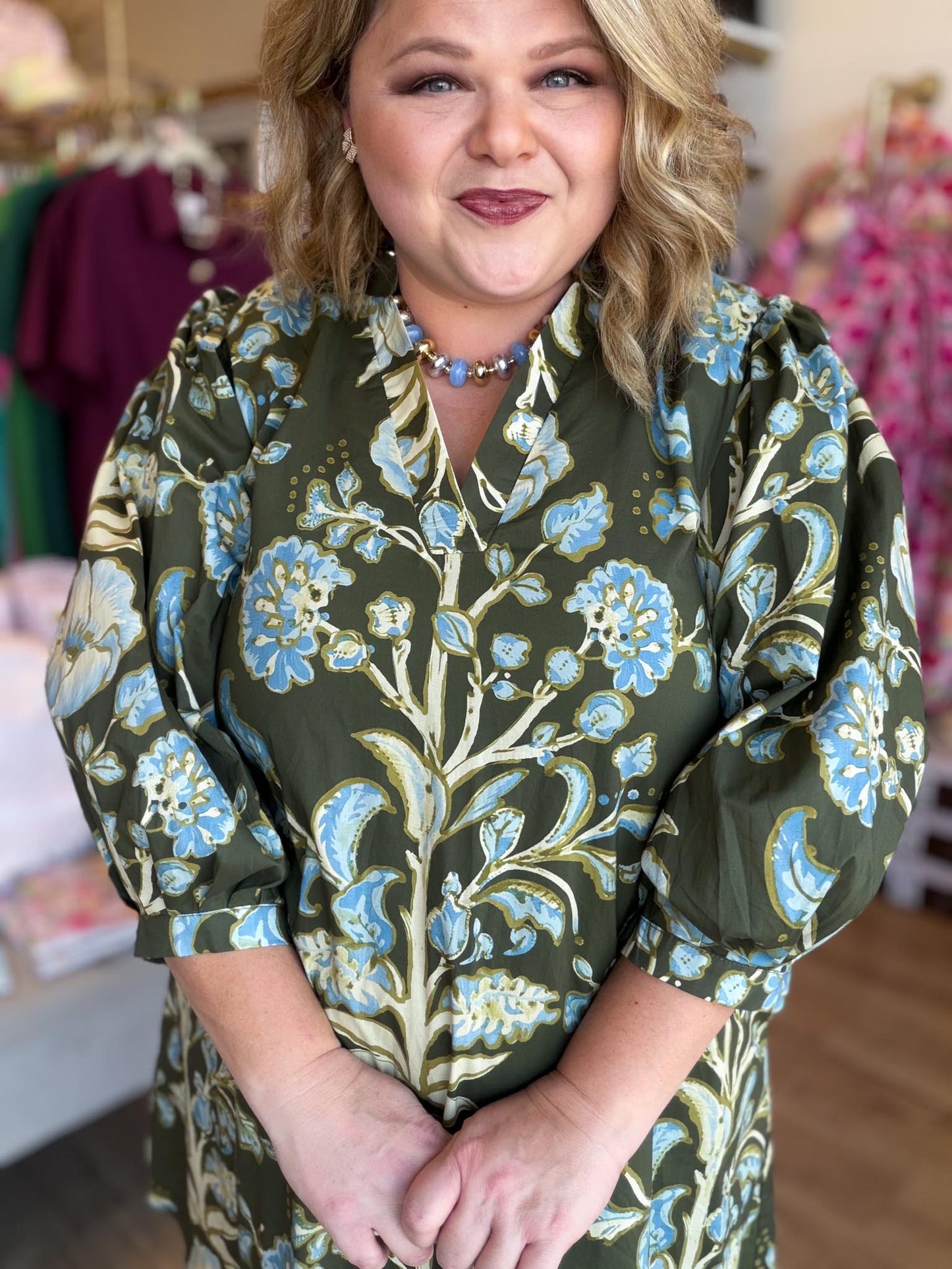 Olive & Ivy Curvy Floral Mini Dress