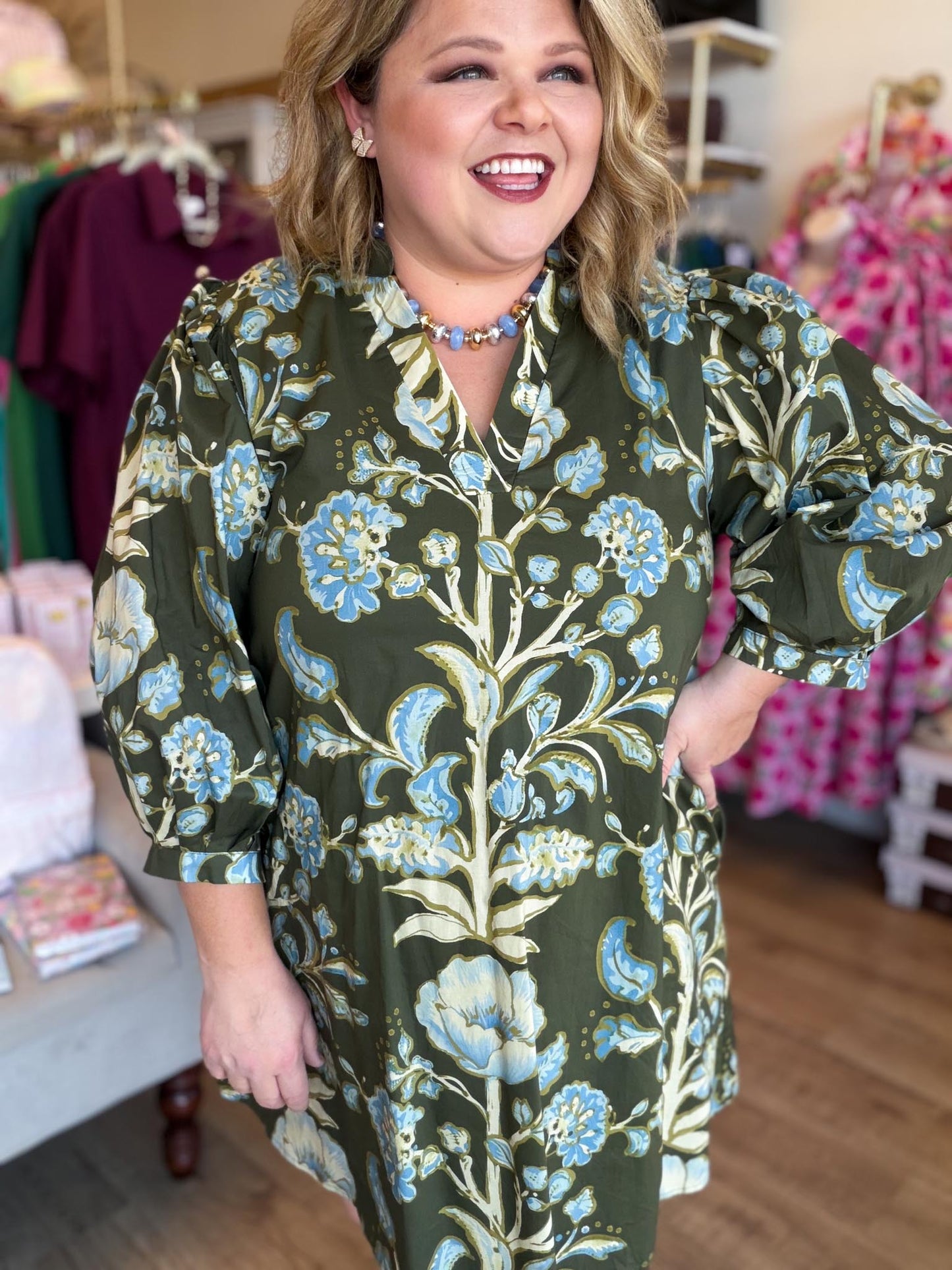Olive & Ivy Curvy Floral Mini Dress