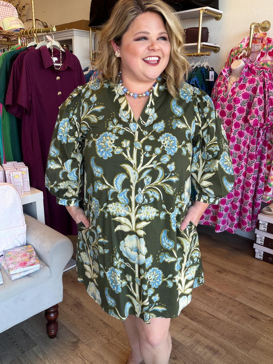 Olive & Ivy Curvy Floral Mini Dress