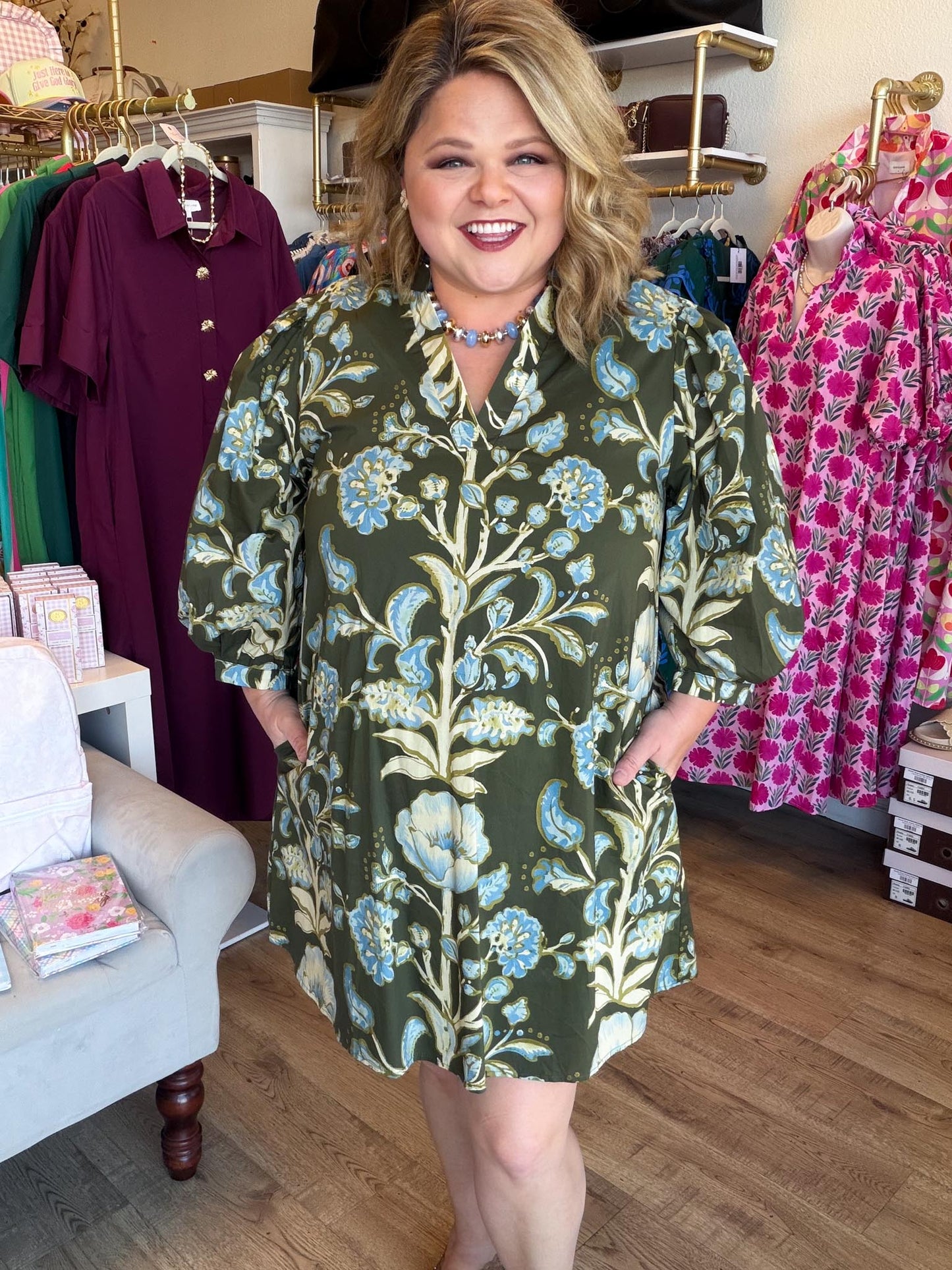 Olive & Ivy Curvy Floral Mini Dress