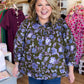 Olive & Lilac Plus-Size Floral Button Down Top