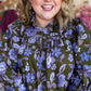 Olive & Lilac Plus-Size Floral Button Down Top