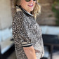On the Prowl Cheetah Ribbed Collar Top