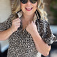 On the Prowl Cheetah Ribbed Collar Top