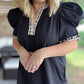 On the Wild Side Curvy Black Leopard Trim Dress