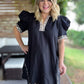 On the Wild Side Curvy Black Leopard Trim Dress