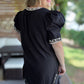On the Wild Side Curvy Black Leopard Trim Dress