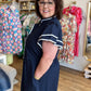 Oyster & Pearl Plus-Size Navy Midi Dress