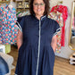 Oyster & Pearl Plus-Size Navy Midi Dress