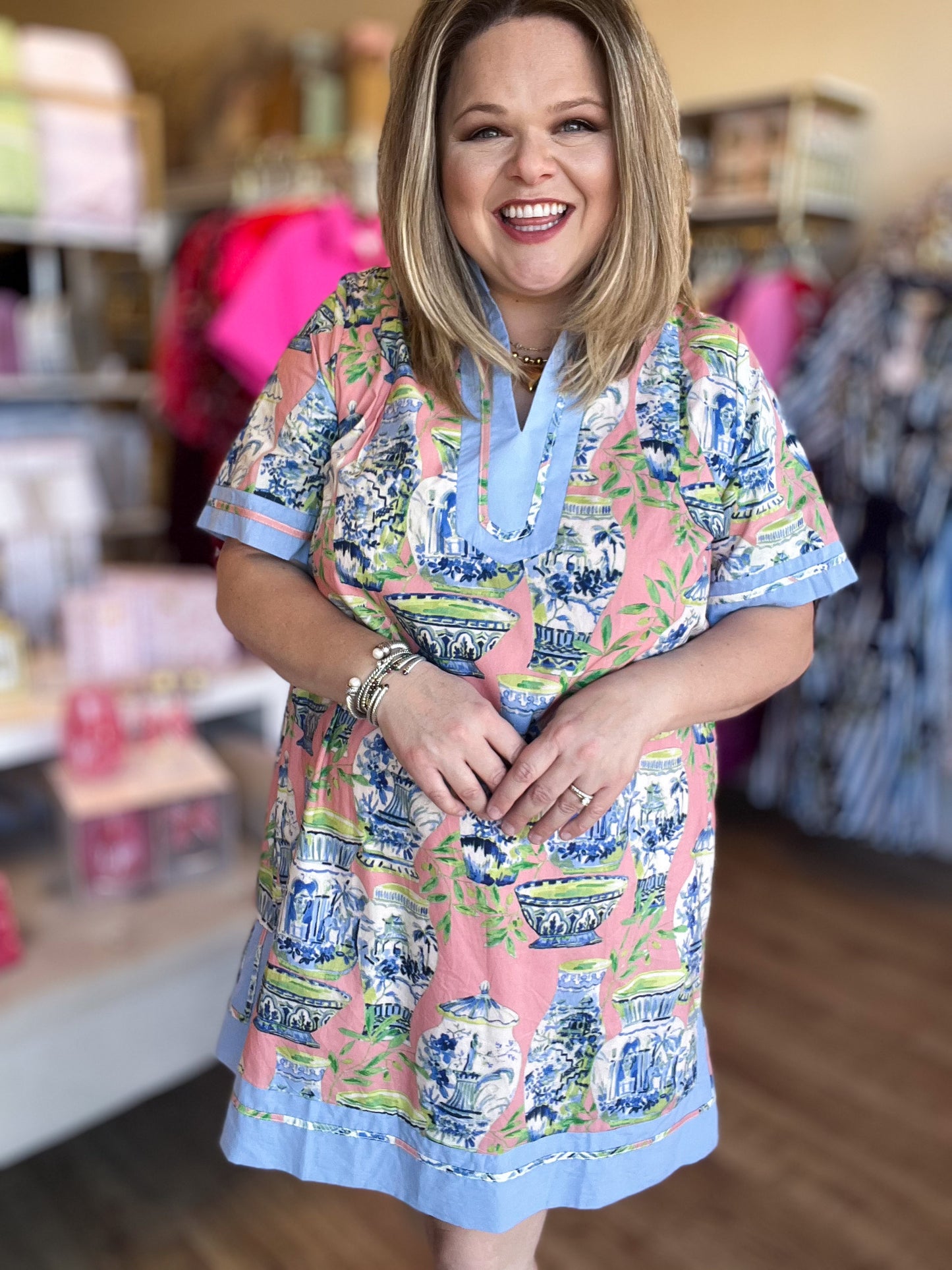 Painted Porcelain Curvy Chinoiserie Dress