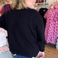 Paris After Dark Curvy Black Long Sleeve Scalloped Top