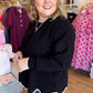 Paris After Dark Curvy Black Long Sleeve Scalloped Top