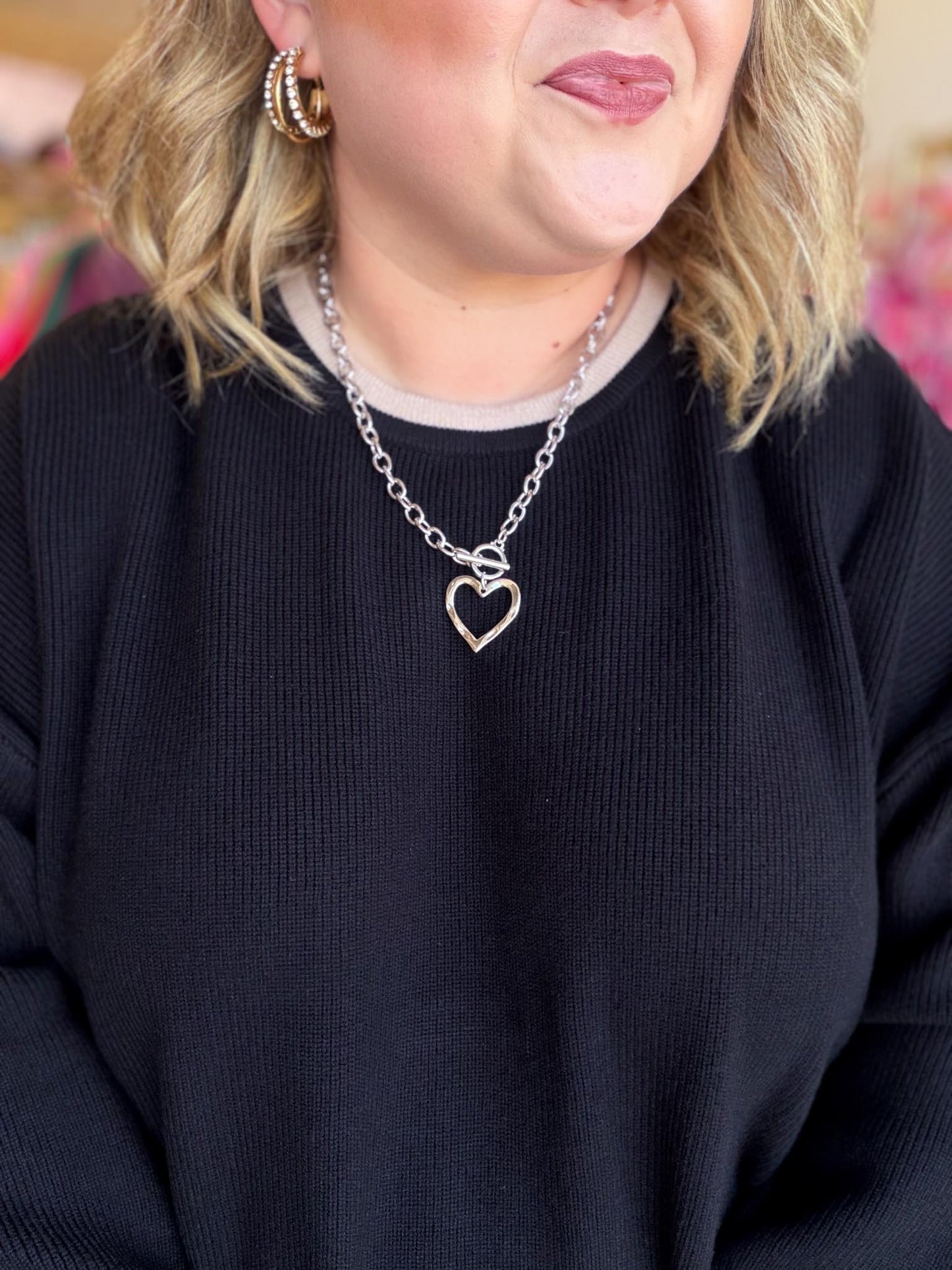 Paris After Dark Curvy Black Long Sleeve Scalloped Top