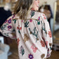 Pasture Flowers Curvy Tan Floral Textured Top