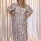 Perfect Purple Primrose Curvy Floral Midi Dress